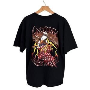 Laconia 2008 Bike Week T Shirt Mens L Graphic Black Gildan Heavy Y2K Cotton